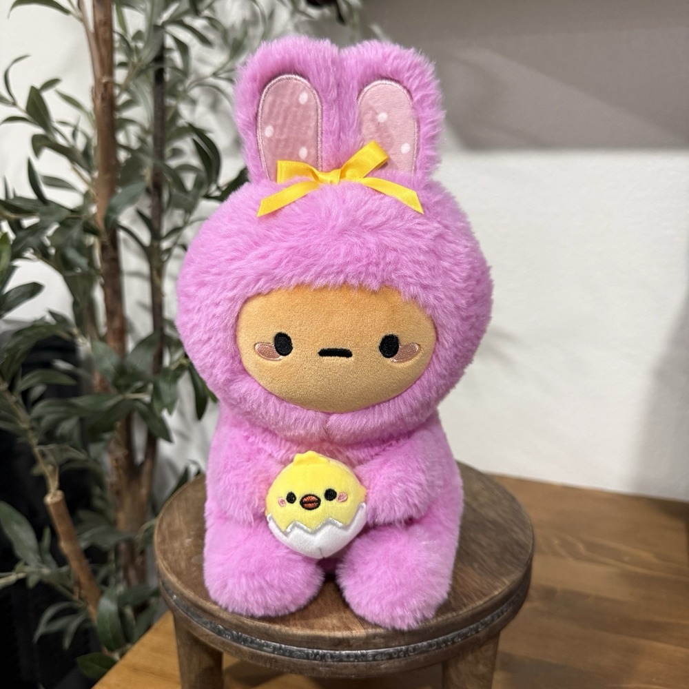 Smoko Plush Pink 8" Tayto Potato Easter Bunny Rabbit Stuffed Animal Pal Kawaii